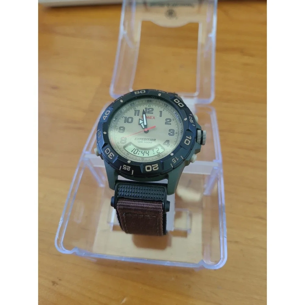 TIMEX Expedition T45181 Analog Digital Indiglo Nylon Watch Mint